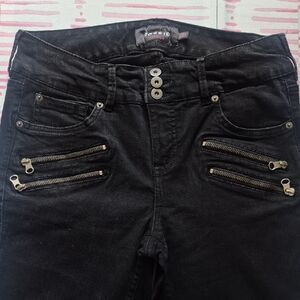 Torrid High Rise Black Jeans with Zipper Details